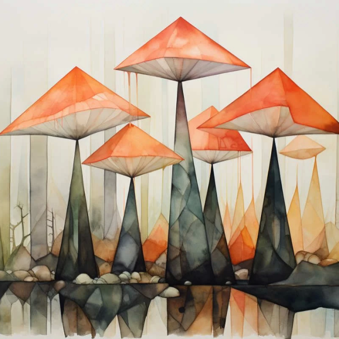 Abstract mushrooms